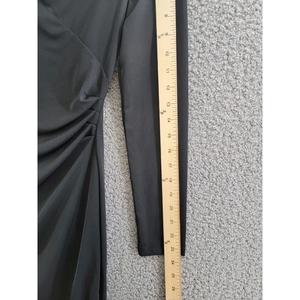 Lauren Ralph Lauren Pleated Stretch Jersey Cocktail Dress Women's 2 Black Zipped - Picture 5 of 15